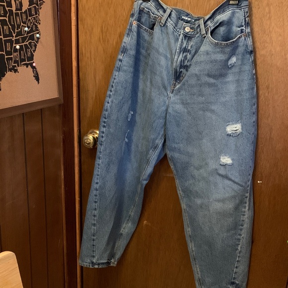 Old Navy Denim - Old Navy Blue Denim Jeans high rise barrel leg size 14